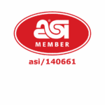 Red ASI Member badge with white logo and membership number.